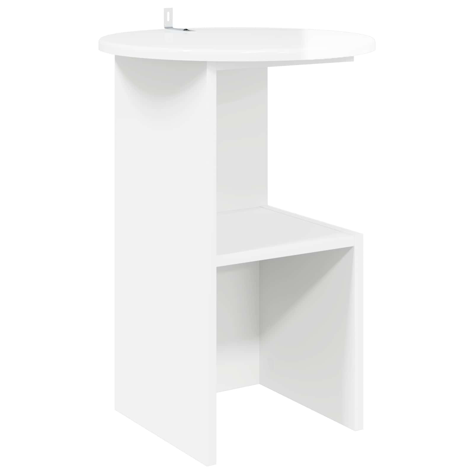 vidaXL Side Table High Gloss White Ø 39.5 x 55 cm Engineered Wood 2