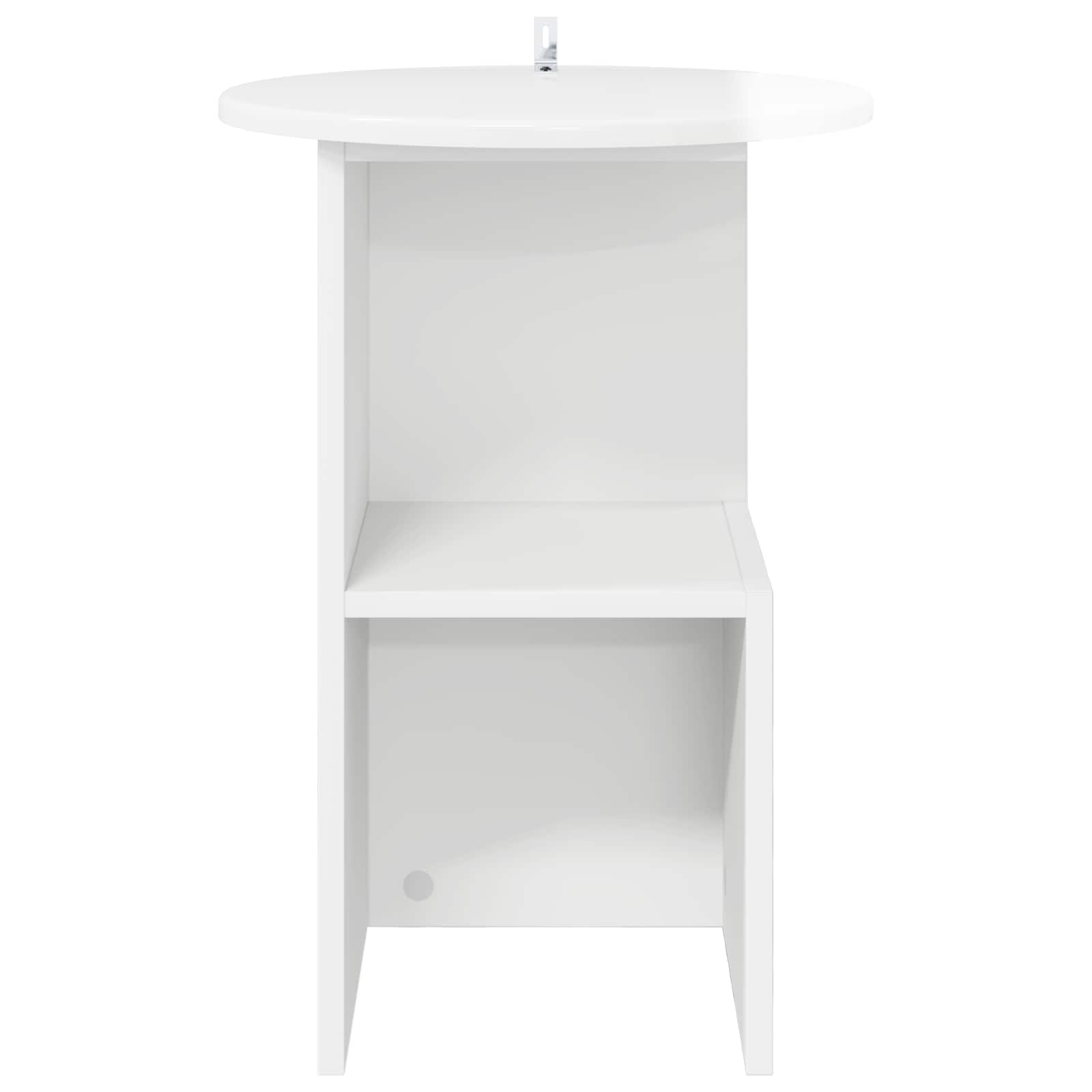 vidaXL Side Table High Gloss White Ø 39.5 x 55 cm Engineered Wood 5