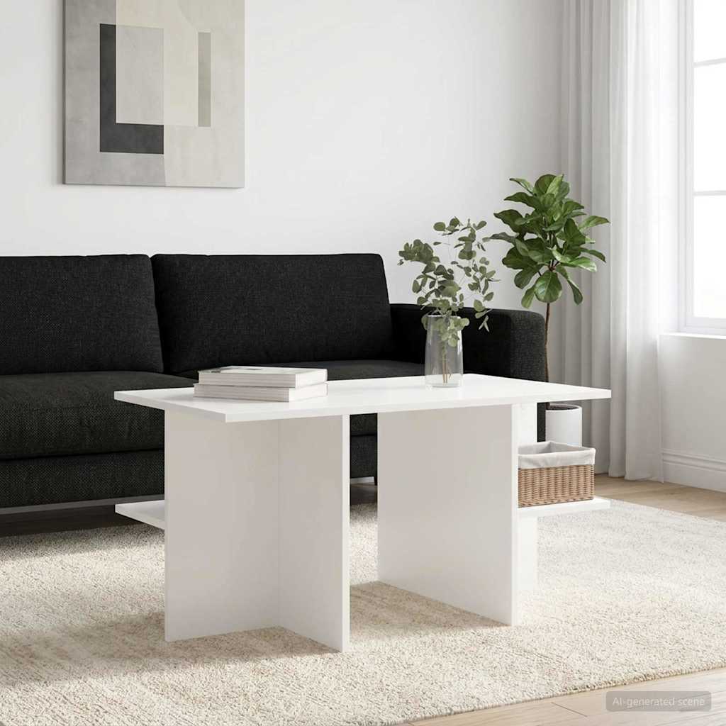 vidaXL Coffee Table White 87 x 50 x 45 cm Engineered Wood 1