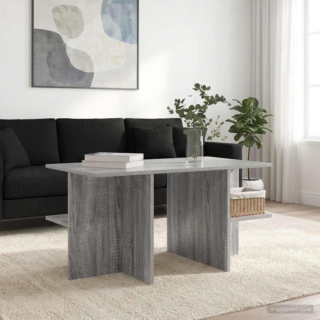 vidaXL Coffee Table Grey Sonoma 87 x 50 x 45 cm Engineered Wood 1