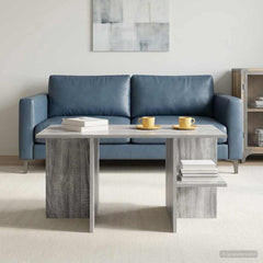 vidaXL Coffee Table Grey Sonoma 87 x 50 x 45 cm Engineered Wood 4