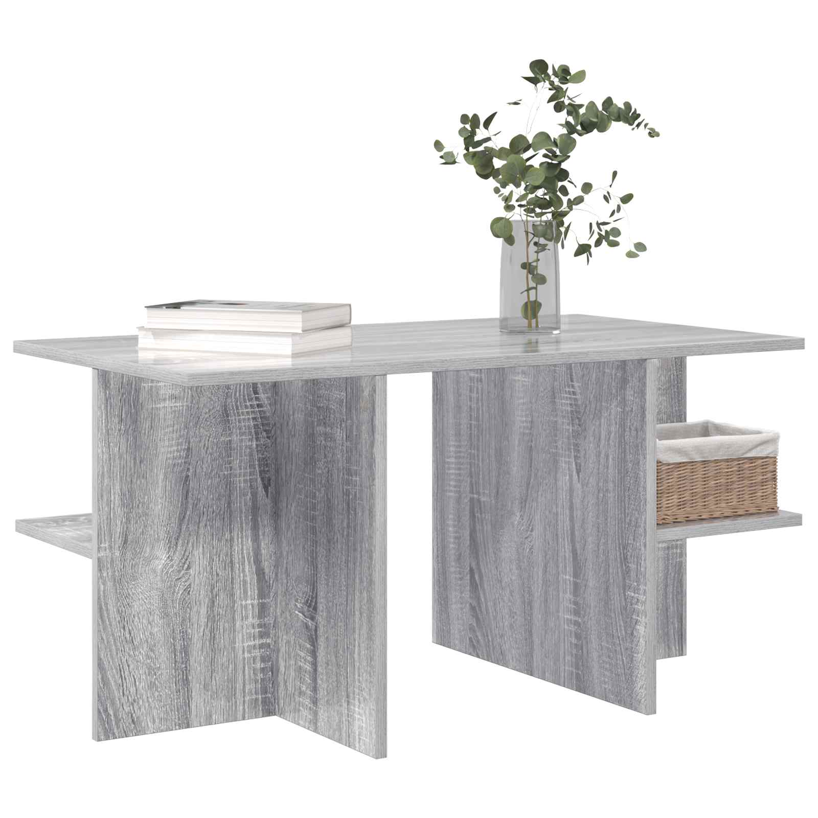 vidaXL Coffee Table Grey Sonoma 87 x 50 x 45 cm Engineered Wood 3