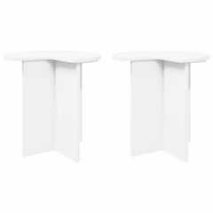 vidaXL Side Table 2 pcs White Ø 39 x 38 cm Engineered Wood 2