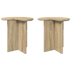 vidaXL Side Table 2 pcs Sonoma Oak Ø 39 x 38 cm Engineered Wood 2