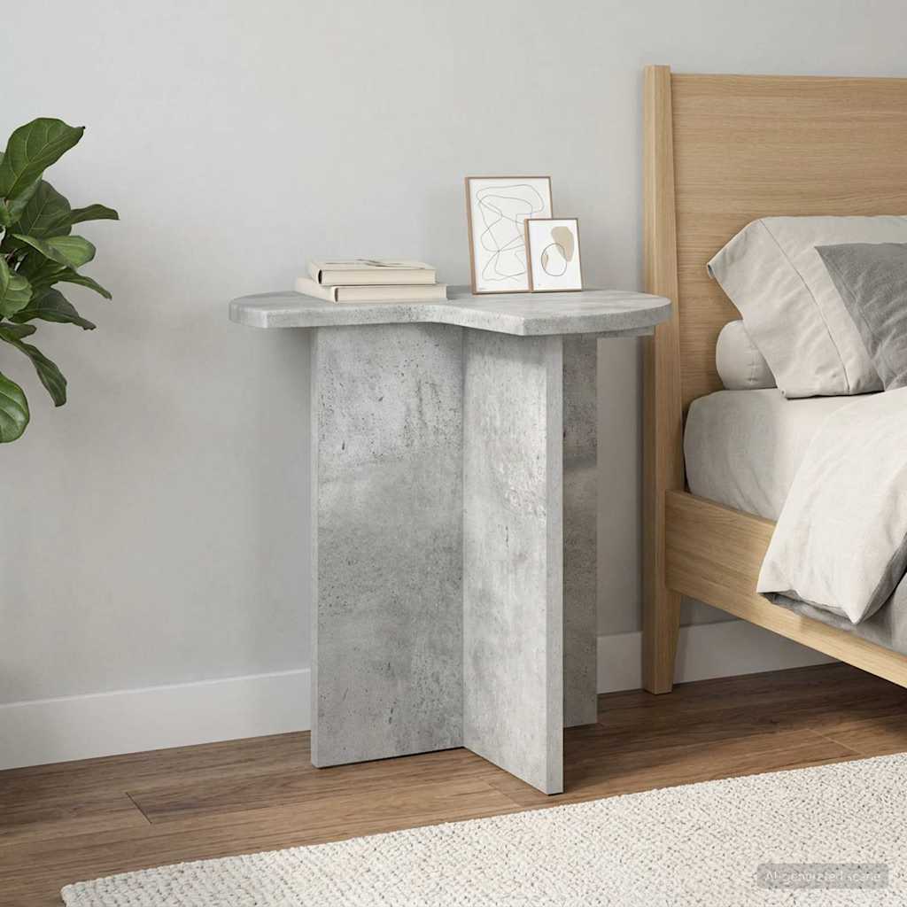 vidaXL Side Table 2 pcs Concrete Grey Ø 39 x 38 cm Engineered Wood 1