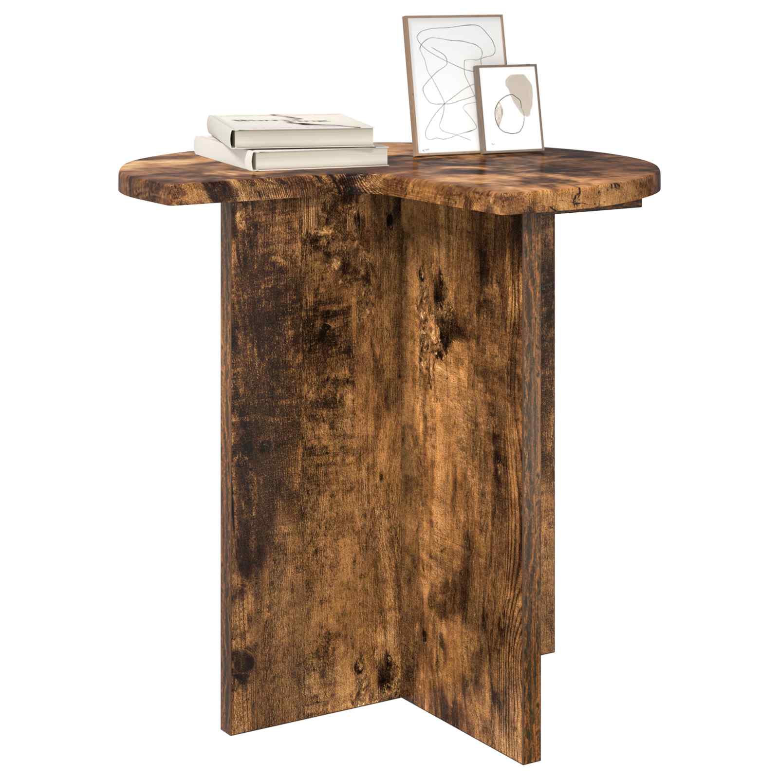 vidaXL Side Table 2 pcs Smoked Oak Ø 39 x 38 cm Engineered Wood 3