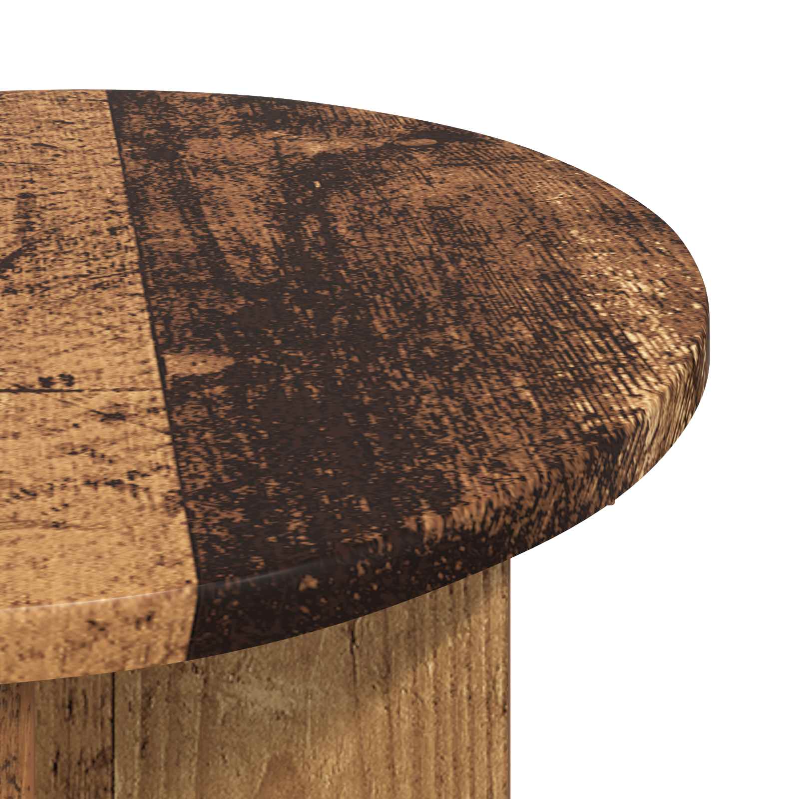 vidaXL Side Table 2 pcs Old Wood Ø 39 x 38 cm Engineered Wood 6
