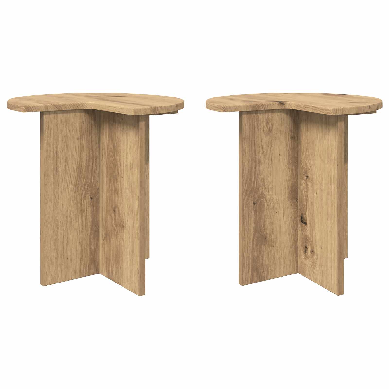 vidaXL Side Table 2 pcs Artisan Oak Ø 39 x 38 cm Engineered Wood 2