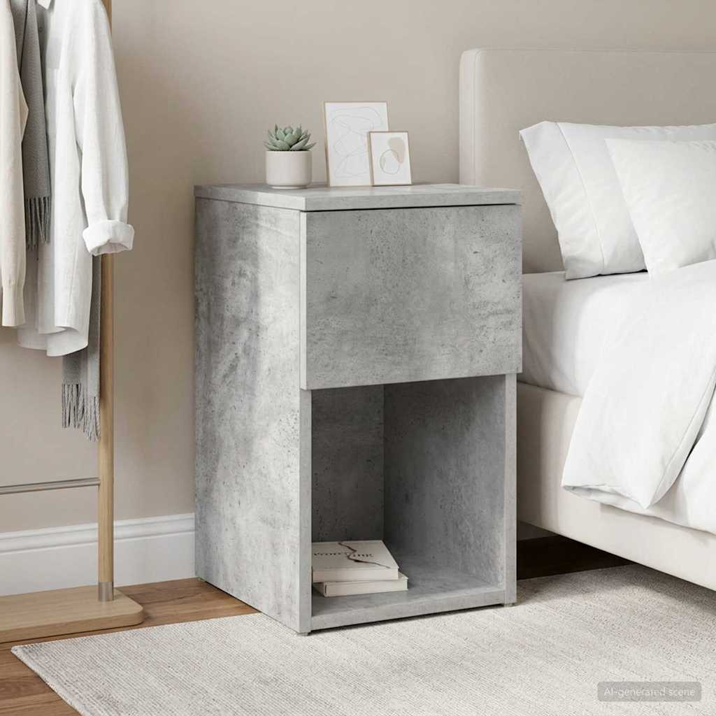 vidaXL Bed Cabinet Concrete Grey 29 x 31.5 x 49 cm Engineered Wood 1