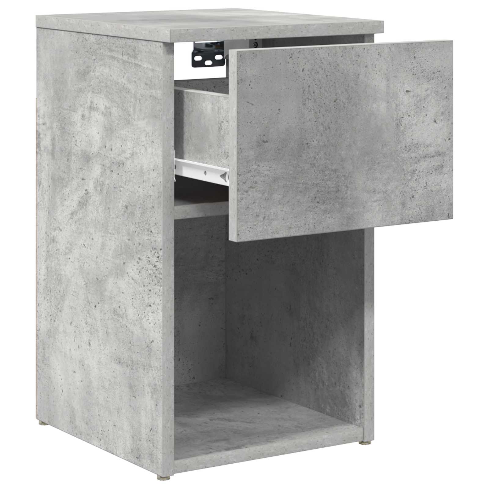 vidaXL Bed Cabinet Concrete Grey 29 x 31.5 x 49 cm Engineered Wood 5