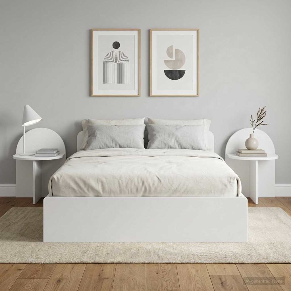 vidaXL Bedside Table 2 pcs White 40 x 35.5 x 45.5 cm Engineered Wood 4