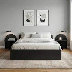 vidaXL Bedside Table 2 pcs Black Oak 40 x 35.5 x 45.5 cm 4