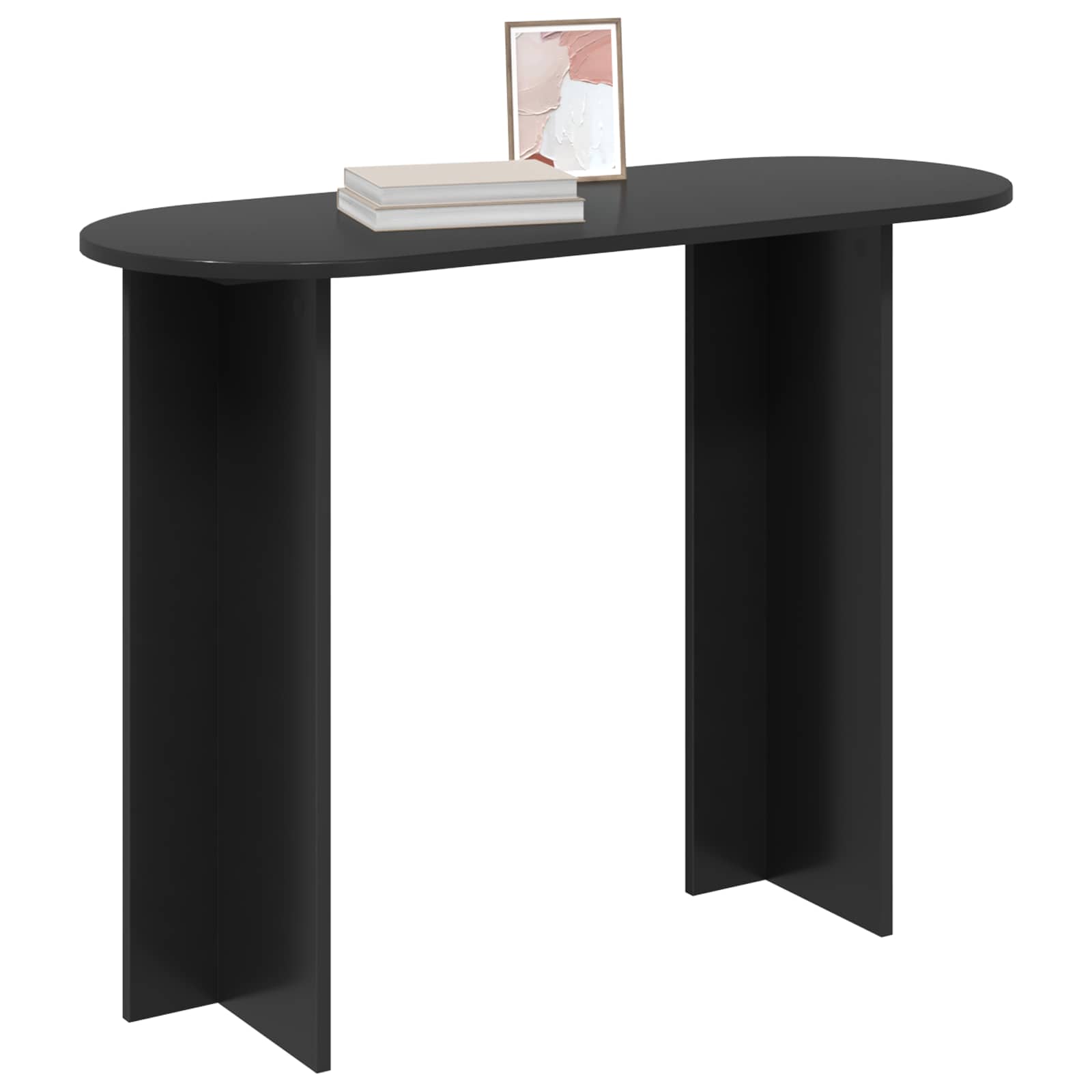 vidaXL Console Table Black Oak 100 x 39.5 x 75 cm Engineered Wood 3