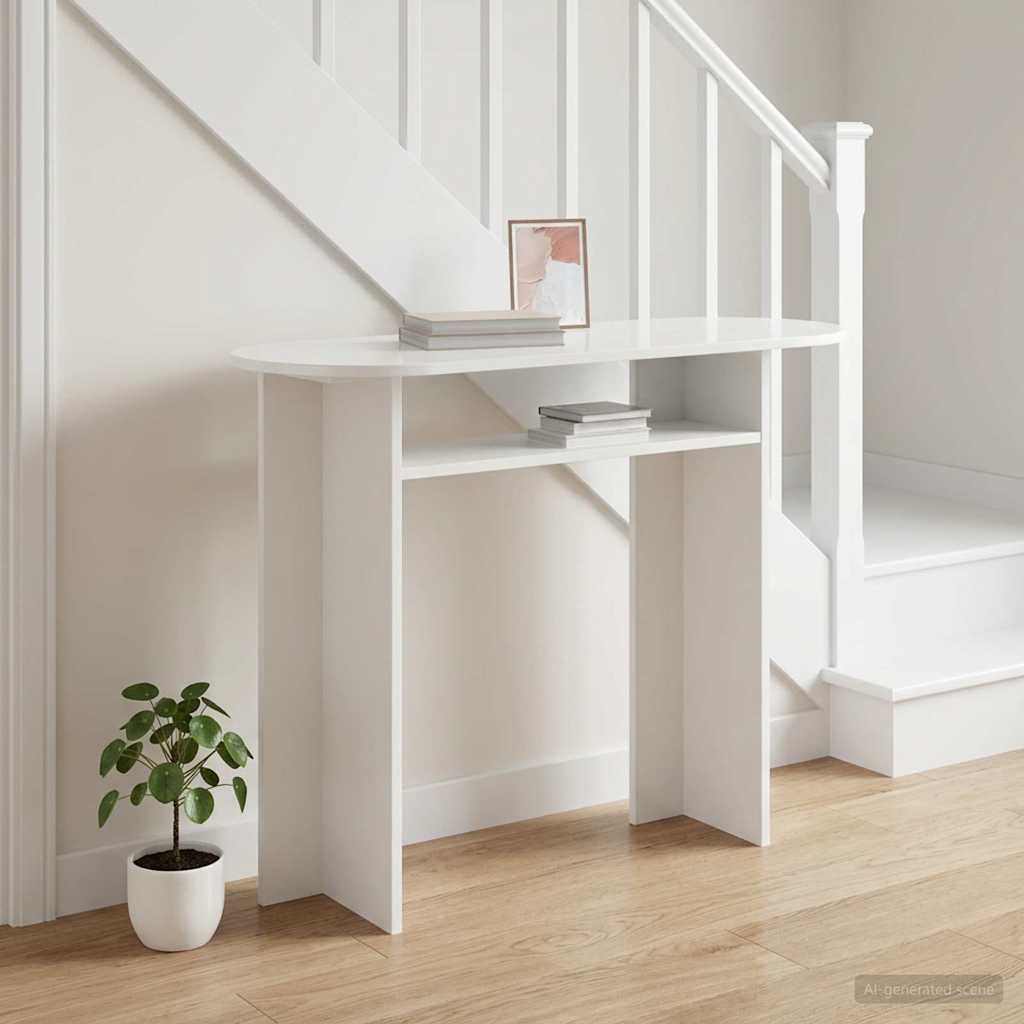 Console Table 100 x 39.5 x 75 cm Engineered Wood High gloss white