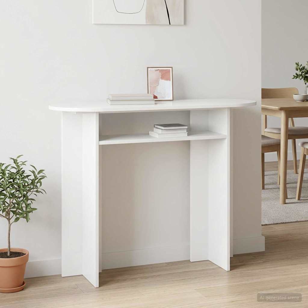 vidaXL Console Table High Gloss White 100 x 39.5 x 75 cm 1
