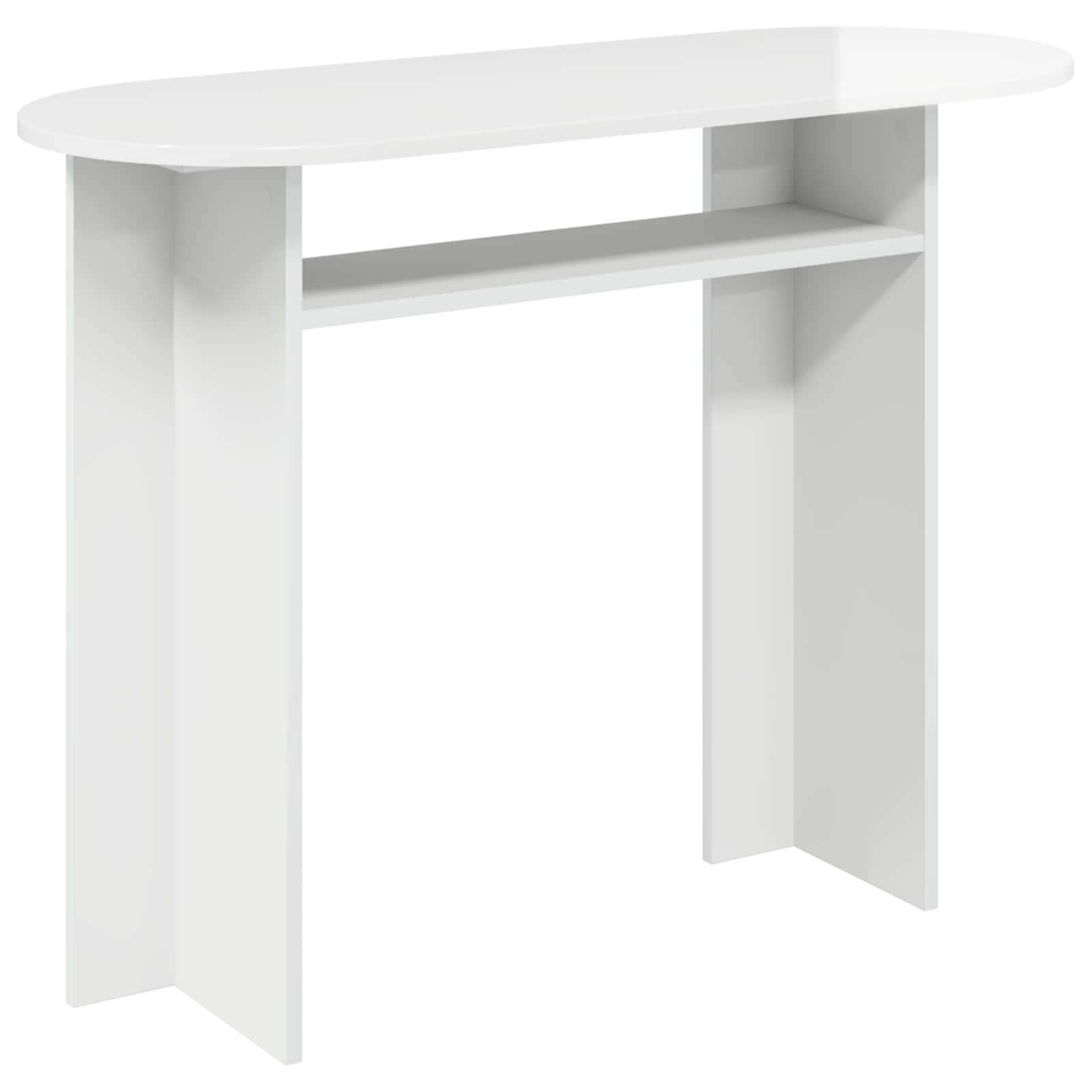vidaXL Console Table High Gloss White 100 x 39.5 x 75 cm 2