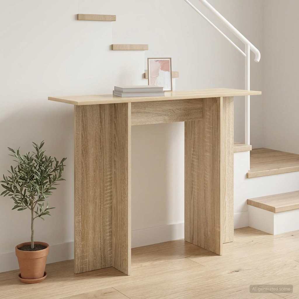 vidaXL Console Table Sonoma Oak 100 x 30 x 75 cm Engineered Wood 4