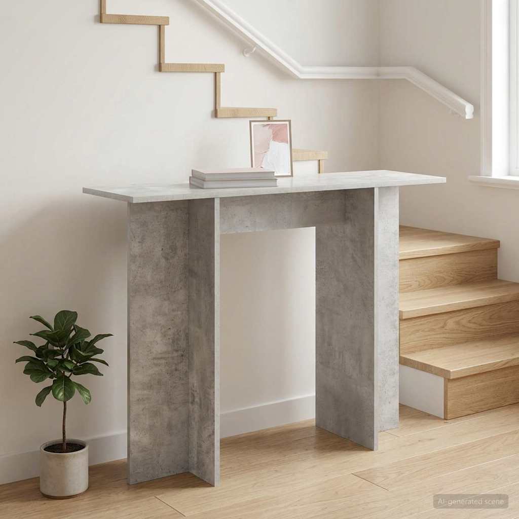 vidaXL Console Table Concrete Grey 100 x 30 x 75 cm Engineered Wood 4