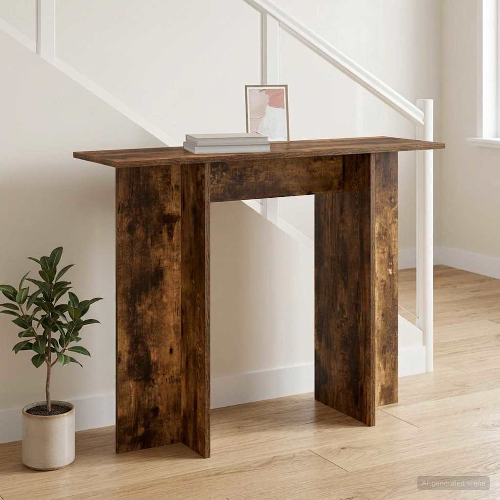 vidaXL Console Table Smoked Oak 100 x 30 x 75 cm Engineered Wood 1