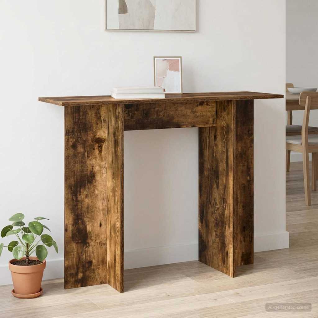 vidaXL Console Table Smoked Oak 100 x 30 x 75 cm Engineered Wood 4