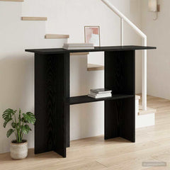vidaXL Console Table Black Oak 100 x 30 x 75 cm Engineered Wood 4