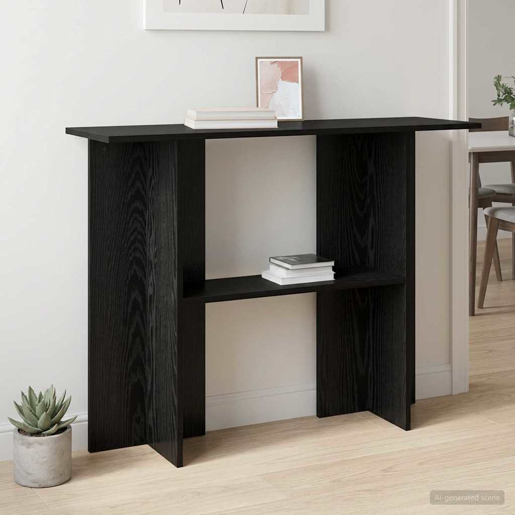 vidaXL Console Table Black Oak 100 x 30 x 75 cm Engineered Wood 1