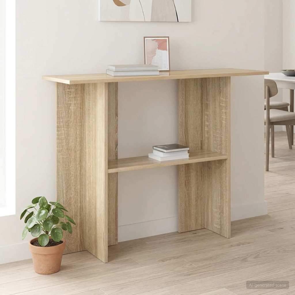 vidaXL Console Table Sonoma Oak 100 x 30 x 75 cm Engineered Wood 4