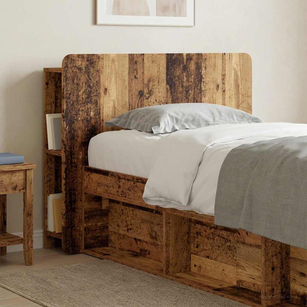vidaXL Headboard Cabinet with Storage Old Wood Engineered Wood 1