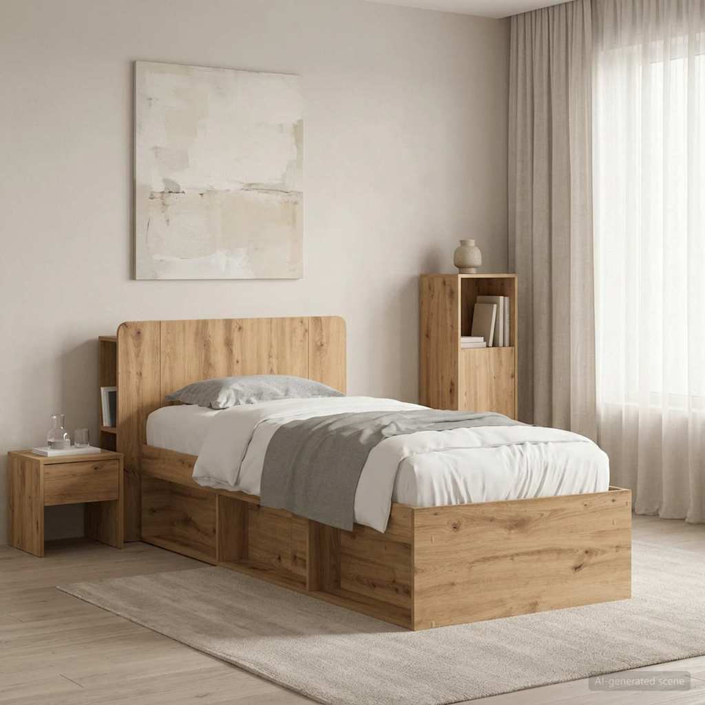 vidaXL Headboard Cabinet Artisan Oak 80 cm Engineered Wood 1