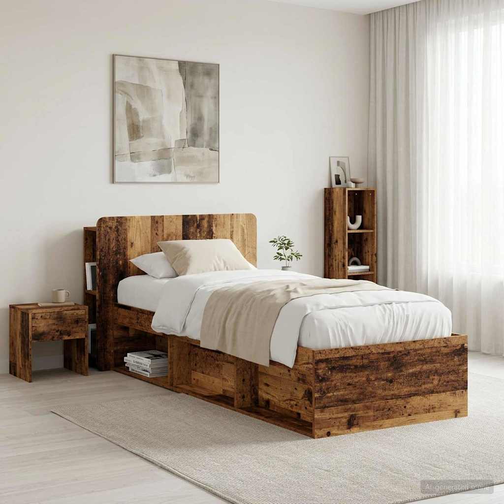vidaXL Headboard Cabinet with Storage Old Wood Engineered Wood 4