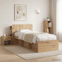 vidaXL Headboard Cabinet Artisan Oak 100 cm Engineered Wood 4