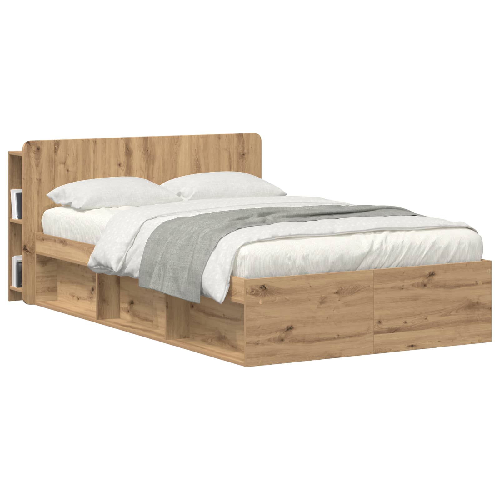 vidaXL Headboard Cabinet Artisan Oak Engineered Wood 3