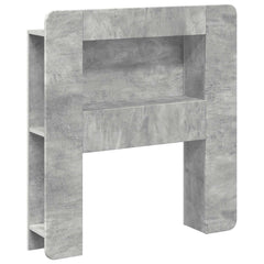 vidaXL Headboard Cabinet with Storage Concrete Grey Engineered Wood 2