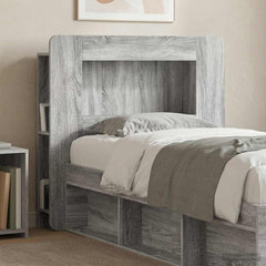vidaXL Headboard Cabinet with Storage Grey Sonoma Engineered Wood 4