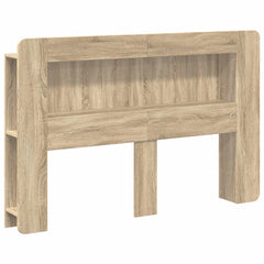 Headboard Cabinet with Storage Engineered Wood Width 140 cm Sonoma oak