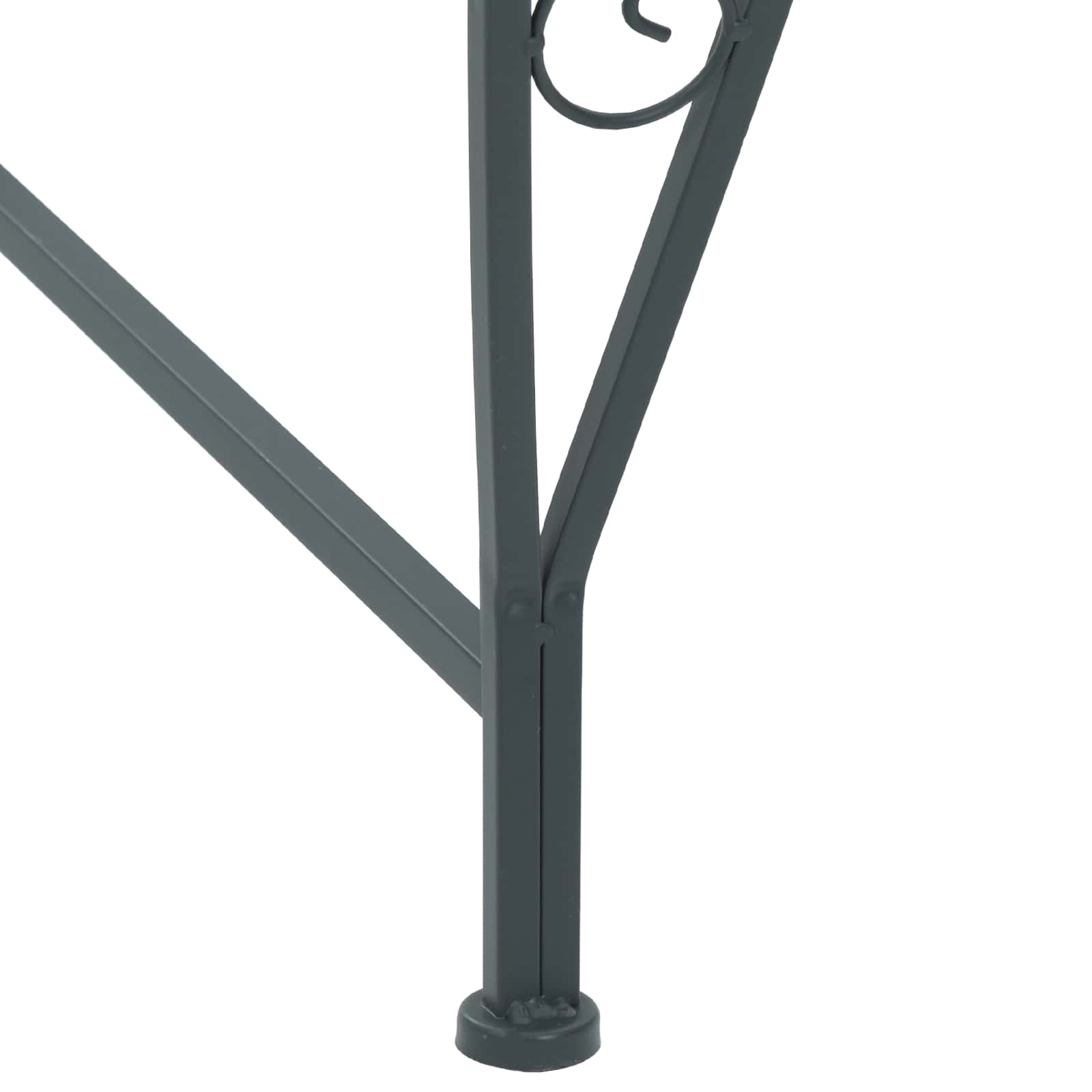 vidaXL Tree Bench 8-Seater Ø 160 x 89 cm Steel Silver Grey Round 2