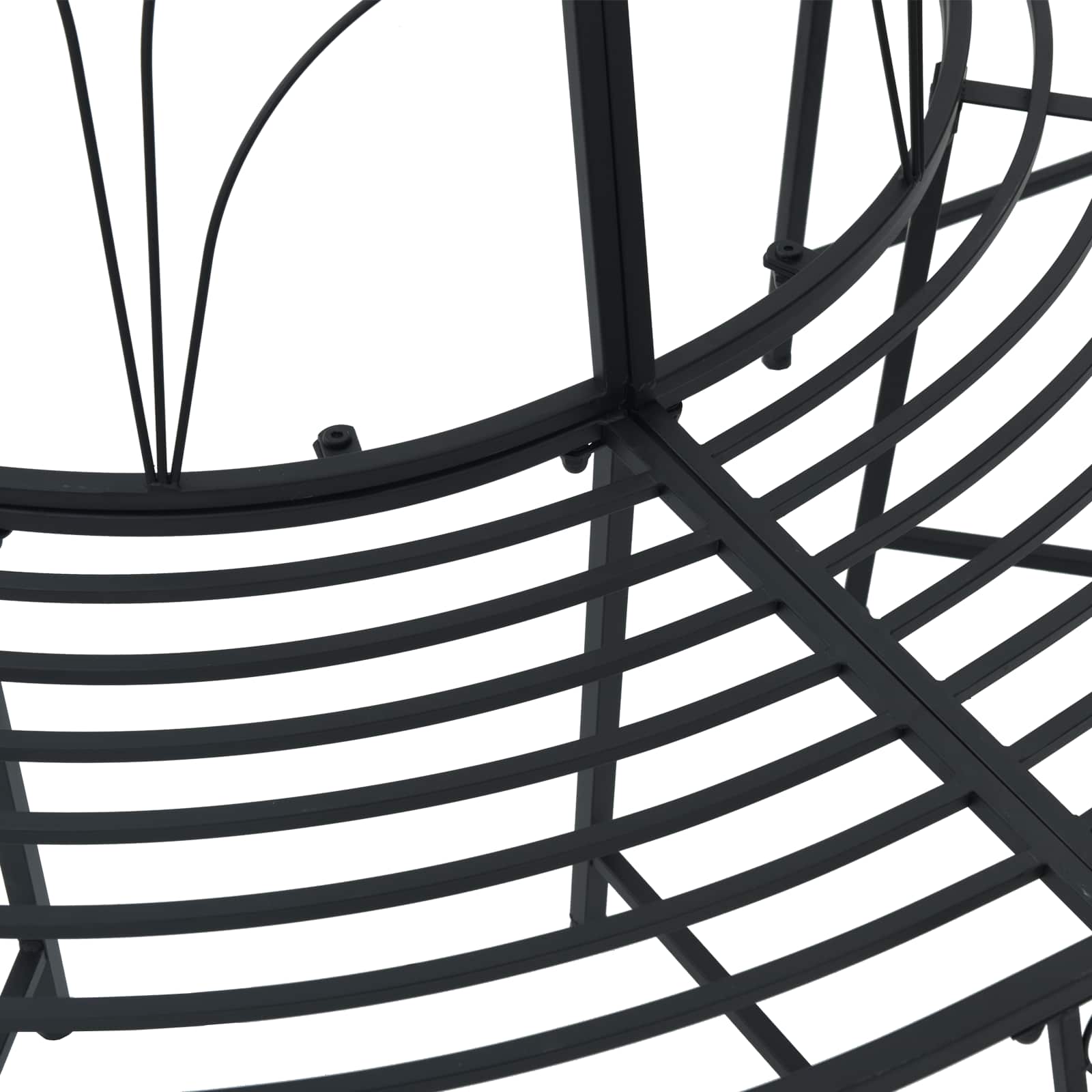 vidaXL Tree Bench 4-Seater 160 x 80 x 89 cm Steel Black Half-round 3