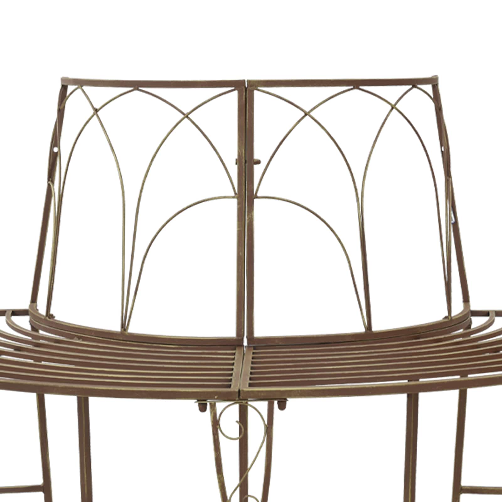 vidaXL Tree Bench 4-Seater 160 x 80 x 89 cm Steel Antique Brown 4