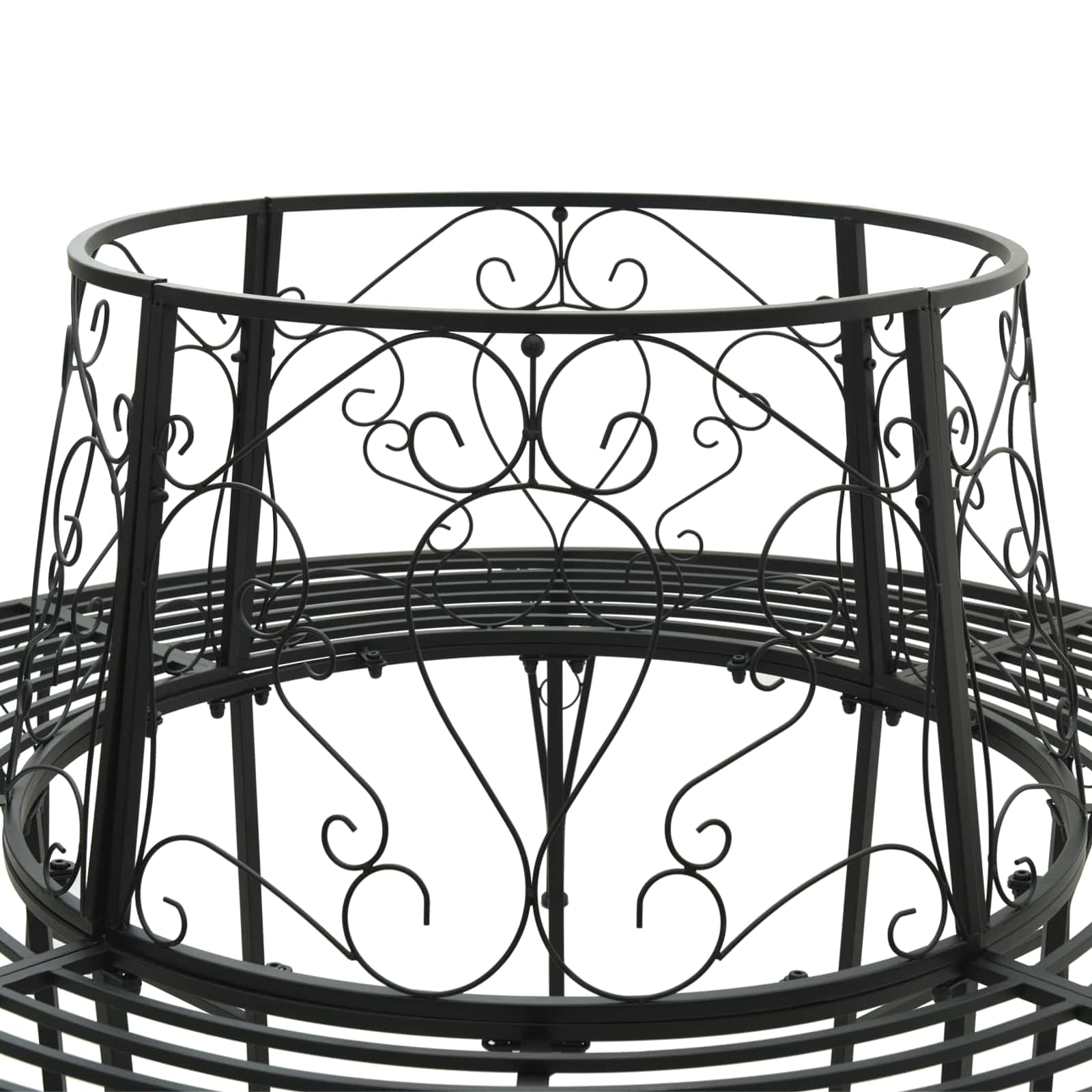 vidaXL Tree Bench 8-Seater Ø 160 x 89 cm Steel Black Round 5