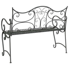 vidaXL Garden Bench 2-Seater 114 x 56.5 x 90 cm Steel Silver Grey 5