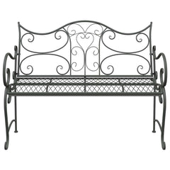 vidaXL Garden Bench 2-Seater 114 x 56.5 x 90 cm Steel Silver Grey 3