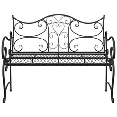 vidaXL Garden Bench 2-Seater 114 x 56.5 x 90 cm Steel Black 3