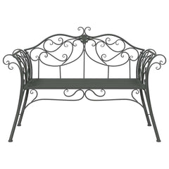 vidaXL Garden Bench 2-Seater 130 x 47 x 90 cm Steel Silver Grey 3