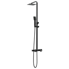 Thermostatic Shower System Set Stainless Steel 201 Black Square