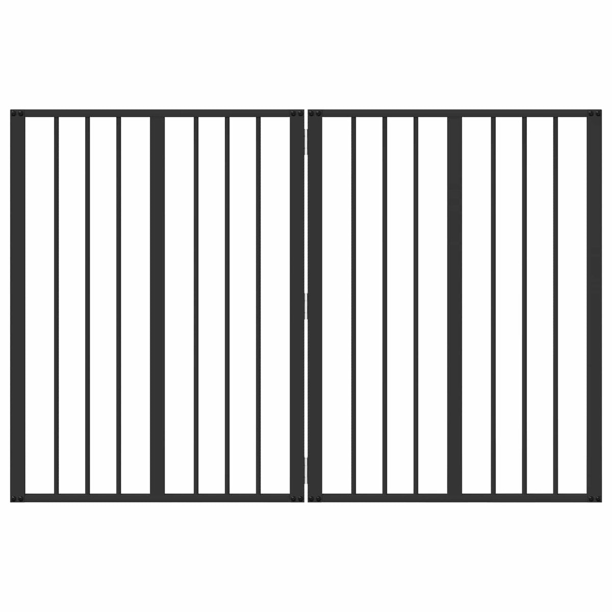 Dog Gate Black Galvanised Steel Width 60 cm 80 cm 2
