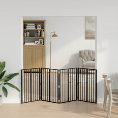 vidaXL Dog Gate 4 pcs Black 60 x 80 cm Galvanised Steel 3