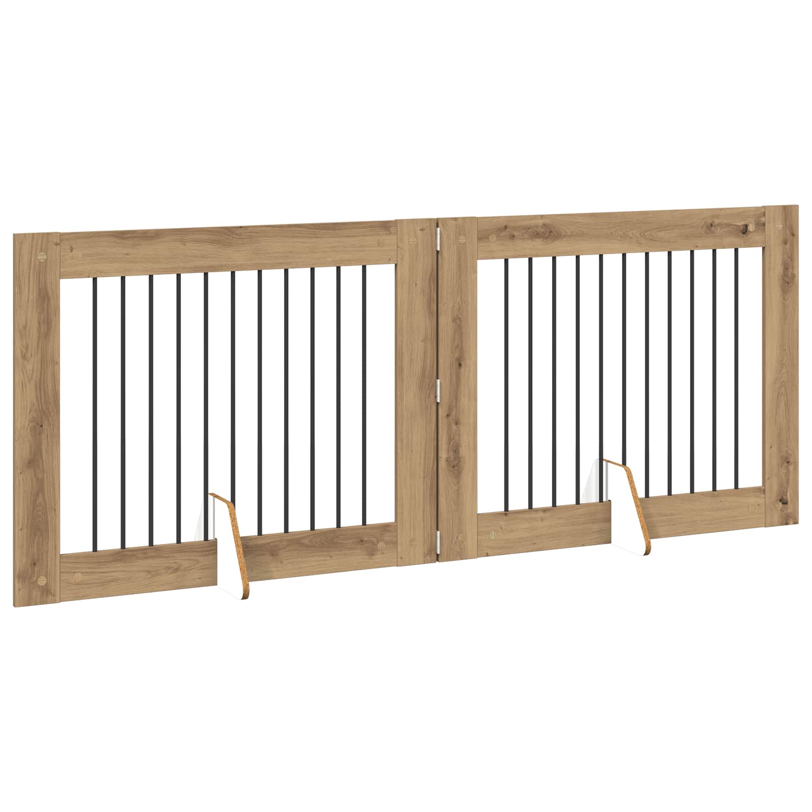 vidaXL Foldable Dog Gate with Stands 2 pcs Artisan Oak 200.5 cm 3
