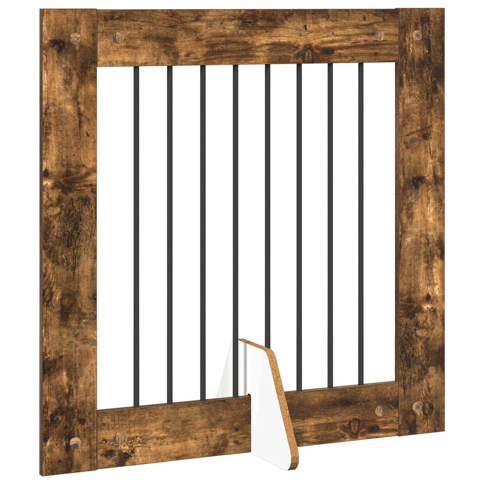vidaXL Foldable Dog Gate with Stands 2 pcs Smoked Oak 160.5 cm 4