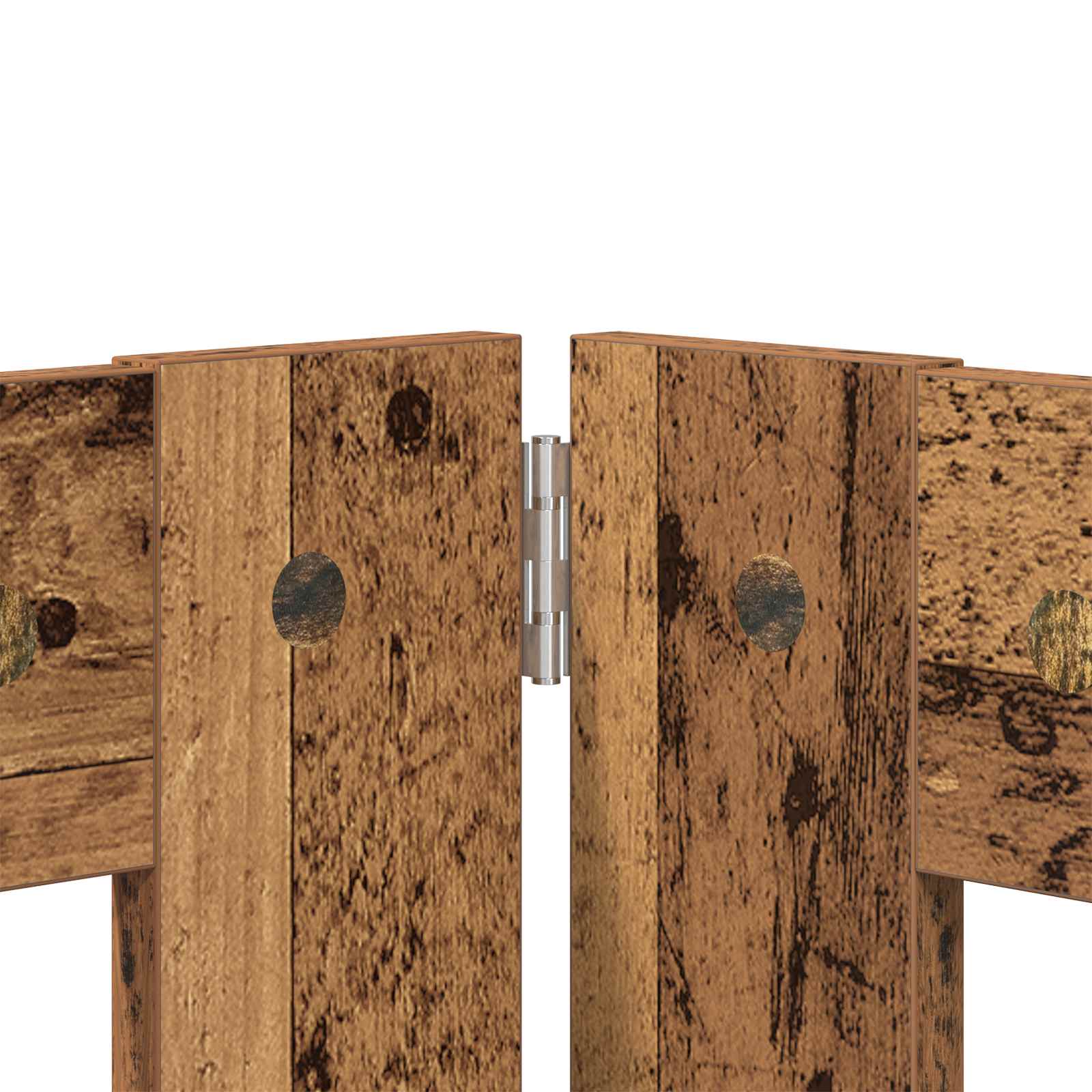 vidaXL Foldable Dog Gate with Stands 2 pcs Old Wood 160.5 cm 5