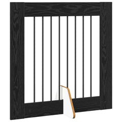 vidaXL Foldable Dog Gate with Stands 4 pcs Black Oak 321 cm 3